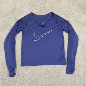 Nike Dri Fit Run Fast Long Sleeve Running T-Shirt Top‎ Blue 799576-435 Women's S